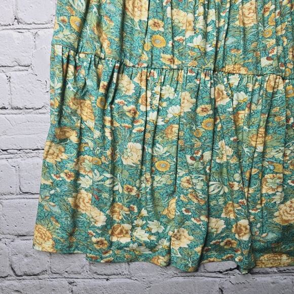 Peruvian Connection Jade Garden Tiered Sleeveless Pima Cotton Blend Size Small - Picture 5 of 11